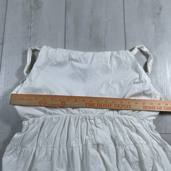 Anthropologie Forever That Girl Medium Tiered Ruched Back Bow Dress White - Picture 11 of 12